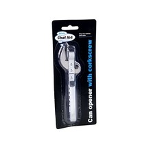 Chef Aid Can Opener with Corkscrew, Silver  - $10.95 CAD
