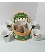 Holiday Christmas Coffee Mugs 4 pc Reindeer Elf Santa Snowman Wendover Lane - £26.94 GBP