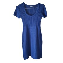 Planet Gold Royal Blue Short Sleeve Knit Dress - £11.40 GBP