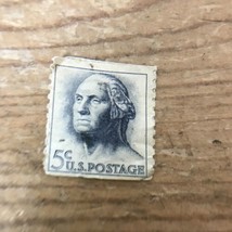 Pair Vintage 1962 Antique 5 Cent George Washington US Postage Stamps - £19.97 GBP