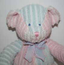 Russ Baby Twiddles Teddy Bear Rattle 10&quot; Soft Pink Blue Chenille Plush 1... - $14.70