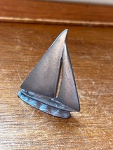 Mini Small Pewter Sailing Ship Nautical Figurine -  2.5 inches high x 1.75 x 3/8 - £7.44 GBP