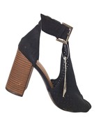 Universal Thread Womens Black Open Toe Stacked Heel Shoes Size 8.5 M - €16,45 EUR