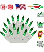 Elegant 100 Mini Green Lights on White Wire - Indoor/Outdoor,  Listed Sa... - $455.10 MXN