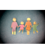 Vintage pin brooch family walking painted copper pinback - $13.67