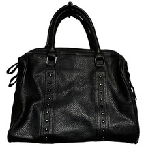 american eagle black faux leather PVA studded handbag 14x10x5 inches EUC - $25.65