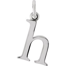 Precious Stars Unisex Sterling Silver Lowercase H Initial 16 Inch Necklace - £47.10 GBP