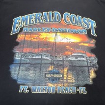 Harley Davidson Emerald Coast Ft Walton Florida FVtg T shirt Men&#39;s XL Black - $24.26