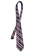 Express Pink Black White Neck Tie Striped Silk - £7.48 GBP