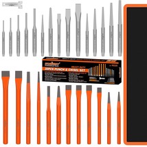 HORUSDY 28-Piece Heavy Duty Punch and Chisel Set, Including Taper Punch, Cold Ch - £58.51 GBP