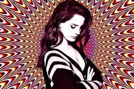 Lana Del Rey Poster 24 X 36 In Psychedelic Optical Illusion Import Rare Oop Sexy - £19.97 GBP