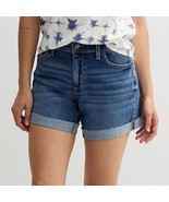 Women&#39;s Sonoma Goods For Life® Curvy Mid-Rise Roll Cuff Jean Shorts, Siz... - $19.99