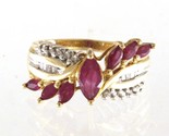Ruby Women&#39;s Cluster ring 10kt Yellow Gold 414590 - £199.65 GBP