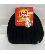 Heat Lockers Thermal Hat Black Unisex M/L Warm Winter Toboggan Beanie - £7.42 GBP