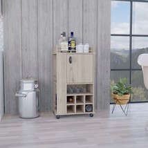 Fargo Bar Cart: Cabinet, 6 Wine Racks, Casters - $242.99
