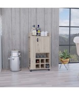 Fargo Bar Cart: Cabinet, 6 Wine Racks, Casters - $333.17 CAD