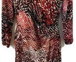 Calvin Klein womens 10 Pink Multi-Color Ruched Stretchy 3/4 sleeve Caree... - $14.02