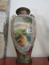 Moriage handpainted turn of the century large vase handled urn, no marks - £158.27 GBP