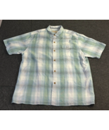 Tommy Bahama Tencel Silk Blue Plaid Button Down Shirt Men&#39;s Size XL X-Large - £23.22 GBP