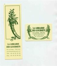 La Librairie Des Gourmets Bookmark &amp; Reward Card Rue Monge Paris France - $11.88