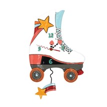 Roller Skate Clock Allen Designs Pendulum Retro Vintage Look 15&quot; High Rainbow - £52.84 GBP