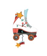 Roller Skate Clock Allen Designs Pendulum Retro Vintage Look 15" High Rainbow - £54.01 GBP