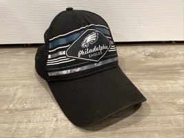 Philadelphia Eagles Black Trucker Mesh 9Forty Adjustable Hat New Era CLEAN! - $17.59