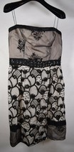 Alessandro Dell&#39;Acqua Dress Black Ivory Lace Strapless Above Knee 42 Womens - $198.00