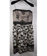 Alessandro Dell&#39;Acqua Dress Black Ivory Lace Strapless Above Knee 42 Womens - £155.69 GBP
