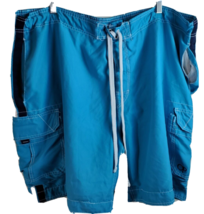 Op Shorts Mens Size 2XL Blue 100% Polyester Pockets Logo Pull On Drawstring - £7.76 GBP