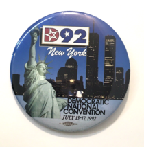 1992 Democratic National Convention New York Button Pin World Trade Center 3&quot; - $27.00