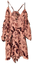 TopShop Womens Pink Floral Cold Shoulder Playsuit Romper Size Medium New - £15.66 GBP