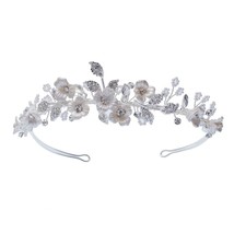Delicate Bridal Jewelry Sets  Porcelain Flower Women Necklace Earrings Set  Wedd - £45.94 GBP