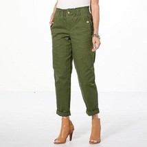 Womens 16W Democracy Skyrise Pull-On Barrel Leg Pant OLIVE Green - $24.74