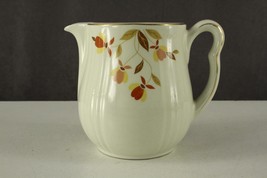 Vintage Hall Pottery Jewel Tea AUTUMN LEAF Rayed Utility Milk Pitcher 5.75&quot; Tall - £23.18 GBP