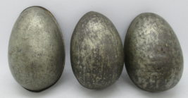 Set of Three Antique Tin Egg Shaped Chocolate Molds  - £38.72 GBP