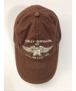 Harley-Davidson Motorcycles Hat Cap  Salt Lake City Utah Brown - £15.65 GBP