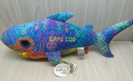 Cape Cod Shark Plush Aquarium souvenir colorful rainbow NWT Scribbleez 1... - $19.79