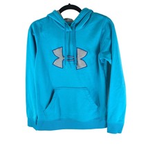 Under Armour Womens Hoodie Semi-Fitted Pullover Logo Pockets Blue XS - £11.40 GBP