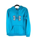 Under Armour Womens Hoodie Semi-Fitted Pullover Logo Pockets Blue XS - £11.54 GBP