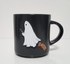 NEW Pottery Barn Scary Squad Ghost on a Broom Mug 15 oz Stoneware - £30.53 GBP