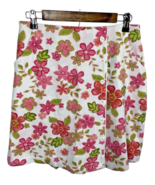 Vintage Skort Skirt Shorts White Textured Floral Large Preppy Cottagecor... - $54.18 CAD