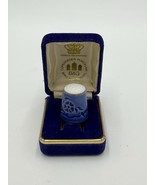 Bing &amp; Grohndahl 24 KT Blue Porcelain Thimble BY B&amp;G Denmark 1978 - €19,53 EUR