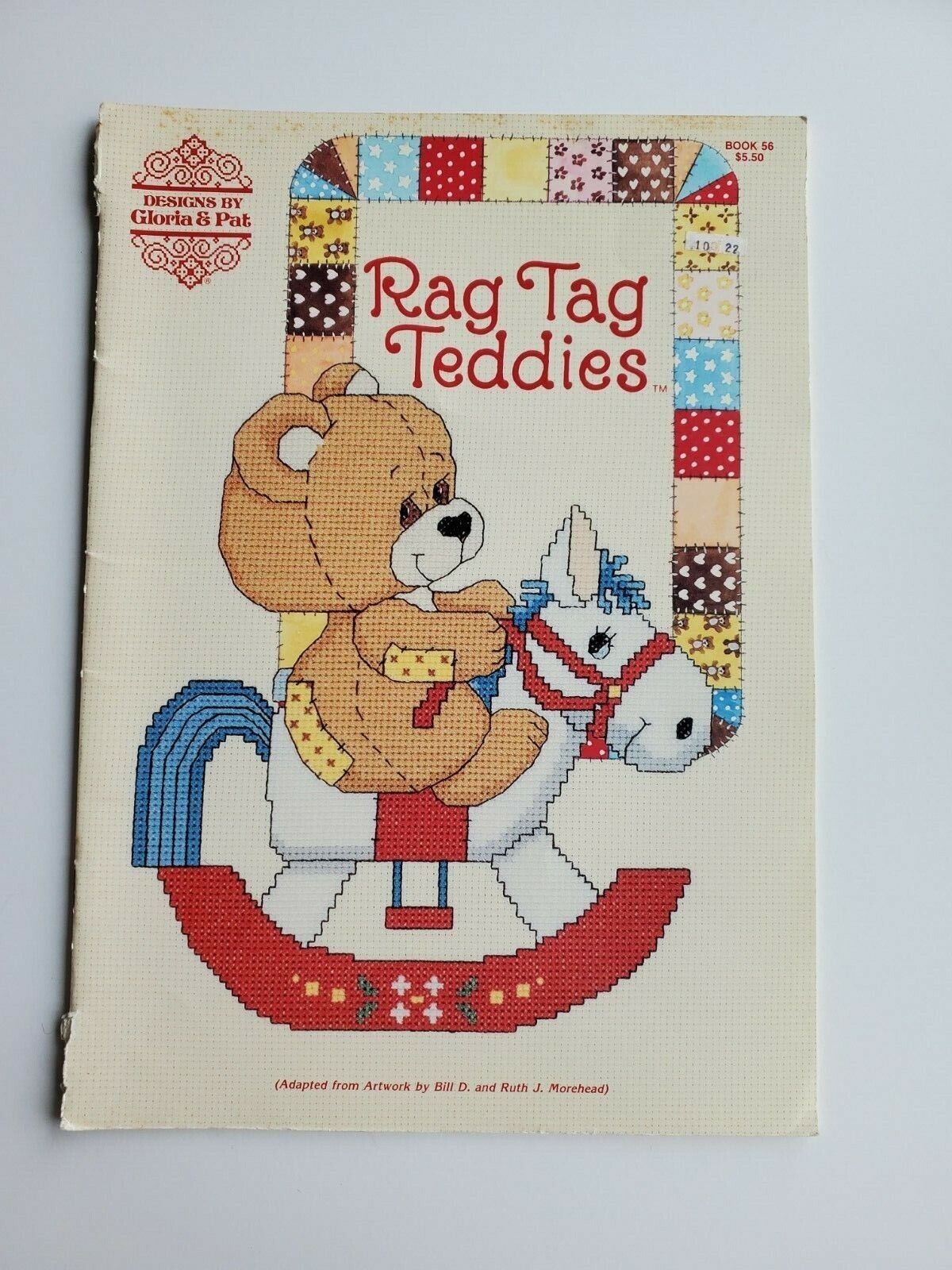 Rag Tag Teddies Cross Stitch Pattern Book 56 Designs by Gloria & Pat Vintage 80s - $3.95