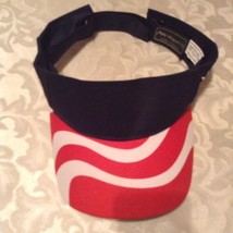 July 4th adult one size visor hat cap ATT Headwear patriotic USA blue red - £10.91 GBP