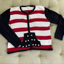 Christoper &amp; Banks American Flag Cardigan Sweater L - $23.04