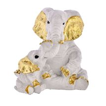 India at Your Doorstep Small Elephant Family Mom and Baby Sculpture for Home Dec - £57.67 GBP