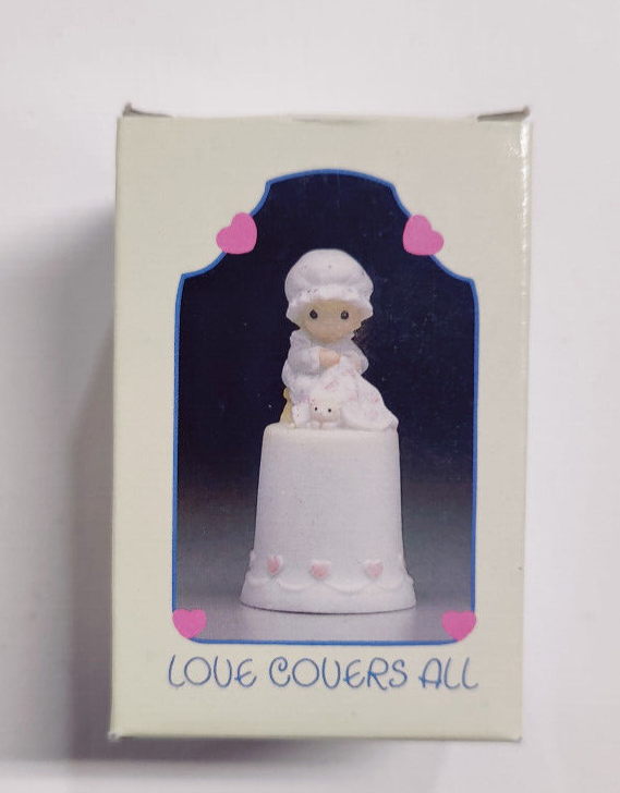 Primary image for Precious Moments 1984 Thimble  Love Covers All 12254 With Box