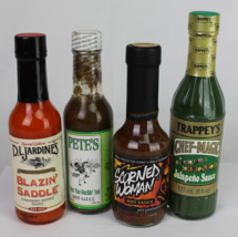 RARE! x4 hot sauce GLASS COLLECTIBLE BOTTLE New Old Stock Scorned Woman ... - $34.99