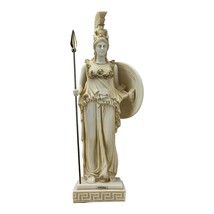 Athena Minerva Greek Roman Goddess Medusa Shield Statue Sculpture Figure 17.71in - £117.30 GBP